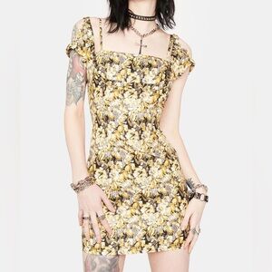 Lioness 90s brocade villa dress